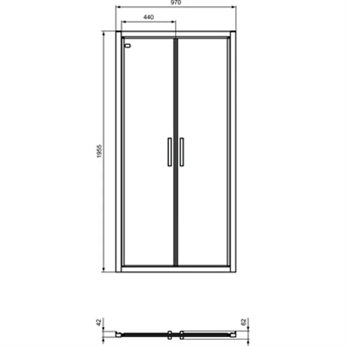 CONNECT 2 SALOON DOOR 100 CLEAR GLASS