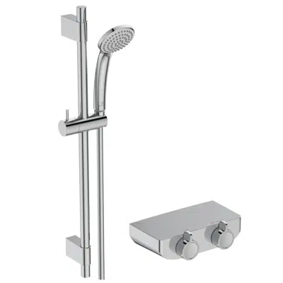 Image pour Ceraplus Safe OX, Thermostatic Shower Mixer without Check Valves, with Shower Accessories, Thermal Disinfection, Cool Body, Shelf, Chrome