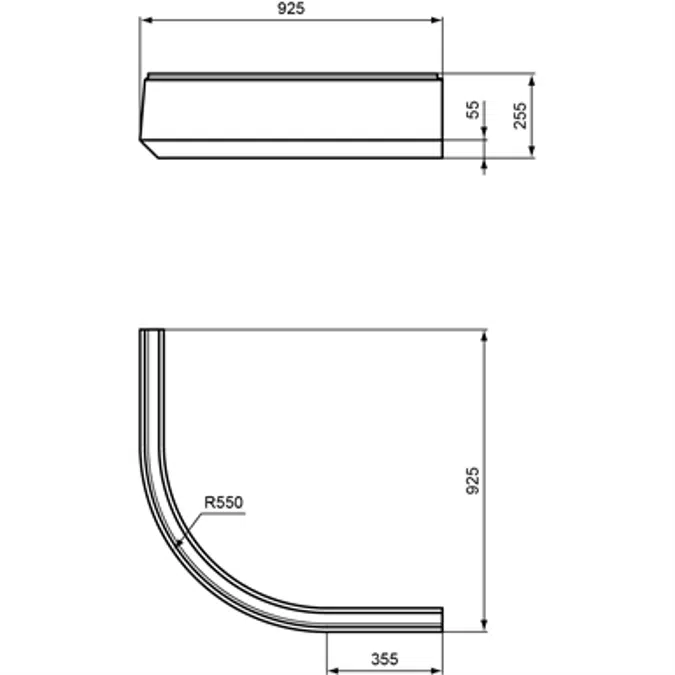 HOTLINE NEU panel for shower bath tub 925x925mm