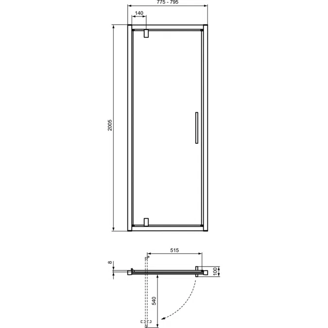 I.LIFE&nbsp; PIVOT 80 CM CMUNHANDED DOOR