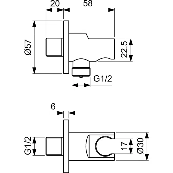 IDEALRAIN WALL BRACKET CYLINDRICAL