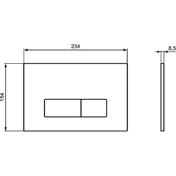 OLEAS P2 FLUSH PLATE DUAL WHITE IDEAL STANDARD BRANDED