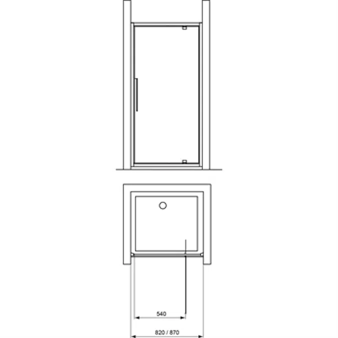 KUBO PV 85 UNHAND DOOR IC BRT/SIL CLEAR