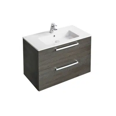 billede til Tempo Wall Hung 800mm Vanity Unit With 2 Drawers