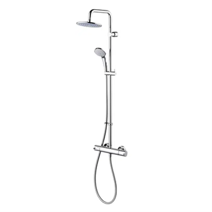 Freedom Dual shower with M1 rain shower, fixed riser