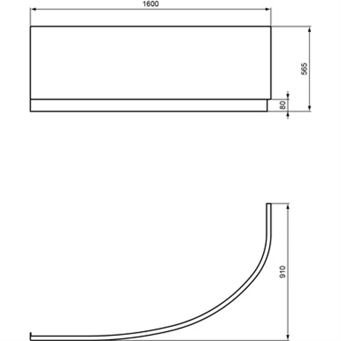 HOTLINE FRONTPANEL 160 LEFT WHITE