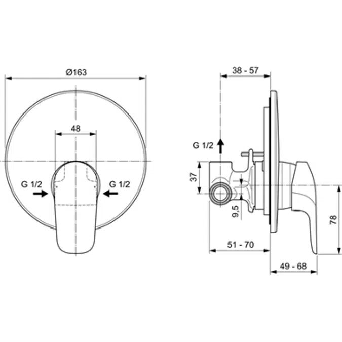 CERAFLEX SHR MXR B-IN CHROME CPL