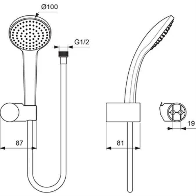 IDEALRAIN M1 SH/SET 1F/100 W.BR F.M/1500