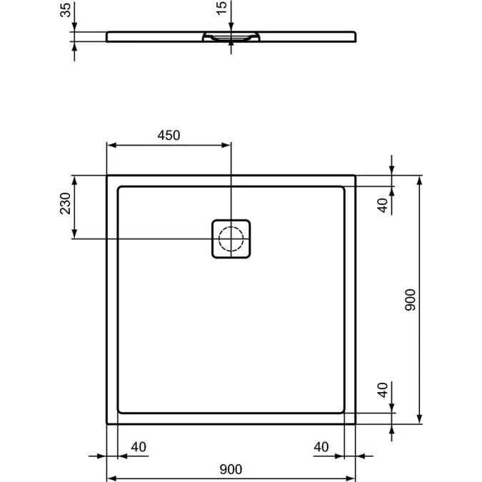 ULTRA FLAT EVO SHT 90X90 SQR