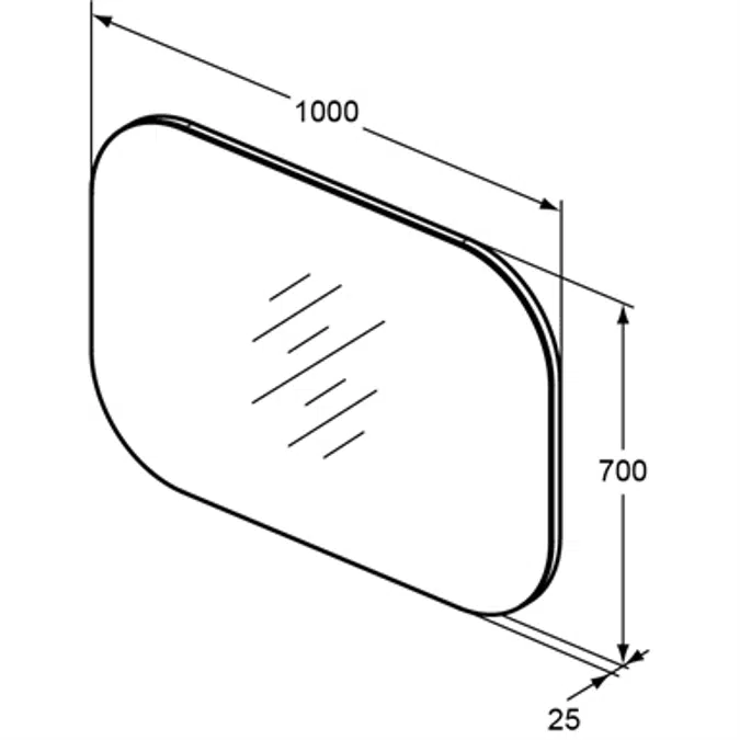 SOFTMOOD mirror 1000x22mm