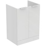 basin unit 60x44 2 drs fs in glossy white, mid grey, natural oak, flint hickory