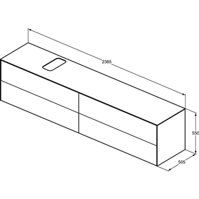 Conca BSN UN 240X50X55 4 DR BSP CUT  WHMT
