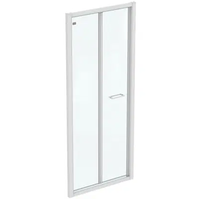 kuva kohteelle CONNECT 2 BIFOLD 85CM , DOOR WITHOUT HANDLE,  WHITE FRAME AND CLEAR GLASS