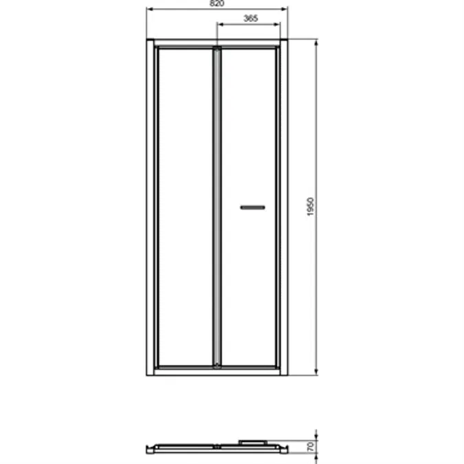 CONNECT 2 BIFOLD 85CM , DOOR WITHOUT HANDLE,  WHITE FRAME AND CLEAR GLASS