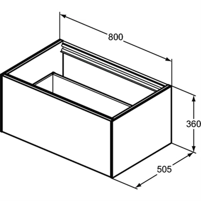 Conca BSN UN 80X50X37 1 DR NOWTOP WHMT