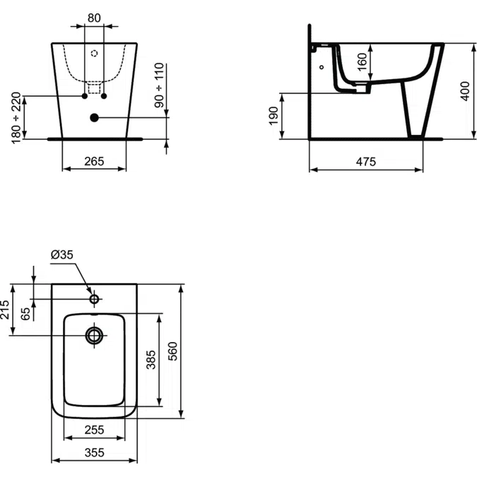 Blend Cube back to wall Bidet