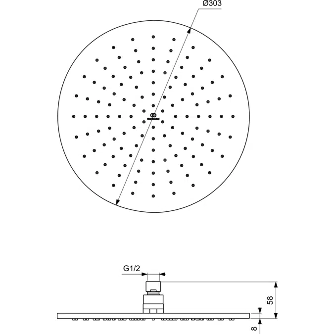 IDEALRAIN M1 RAIN SHOWER ROUND 300MM 