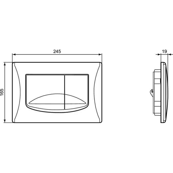 SOLEA M2 FLUSH PLATE DUAL CHROME
