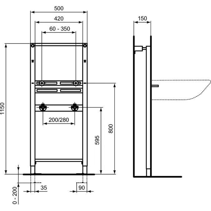 BIM objects - Free download! PROSYS BASIN FRAME ACCESSIBLE | BIMobject