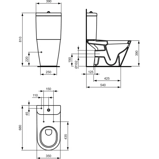 TONIC TOILET PAN WITH DOUCHE