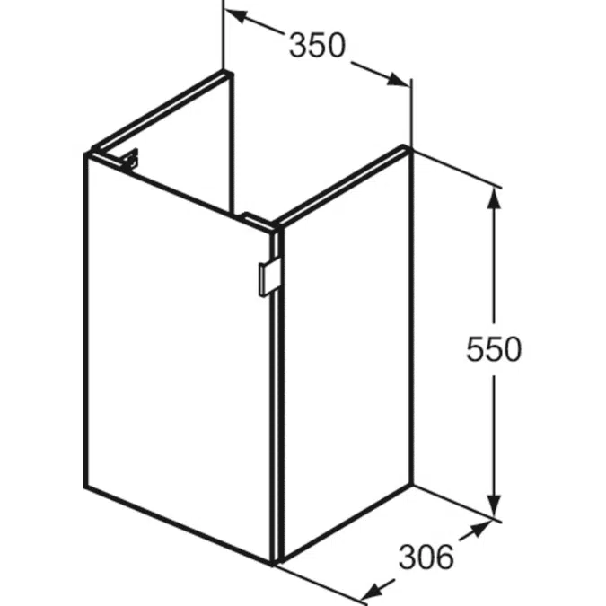 I.LIFE SILK S | Basin unit 350x306x550 mm, 1 door