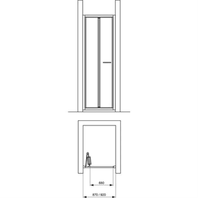 KUBO B/FOLD 90 UNHAND DOOR IC BRT/SIL CL