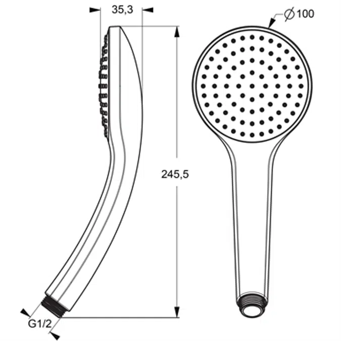 IDEALRAIN M1 H/SPRAY 1F CHROME 100MM