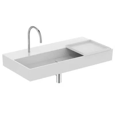 bilde for SOLOS basin tray square, available in glossy white, glossy black and orange matt finishes