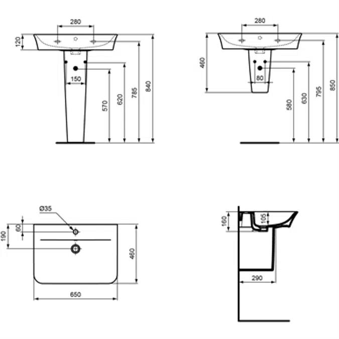 CONNECT AIR BASIN 65 WHITE CURVE BXD