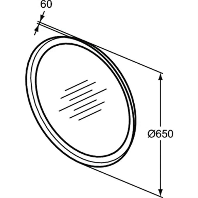 Conca MIRROR ROUND METAL ESCUTCHEON 65 BLK