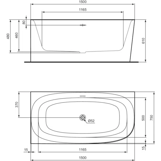 DEA WALL ASY 150X75 WHITE LF