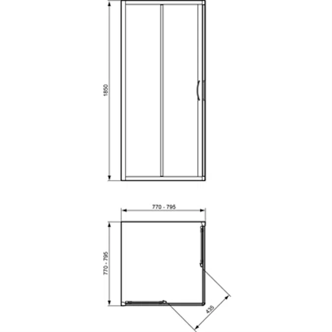 TIPICA A Shower Enclosure 80X80 TRANSP.White