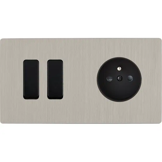 Double Horizontal cover plates for light switches and sockets - M collection