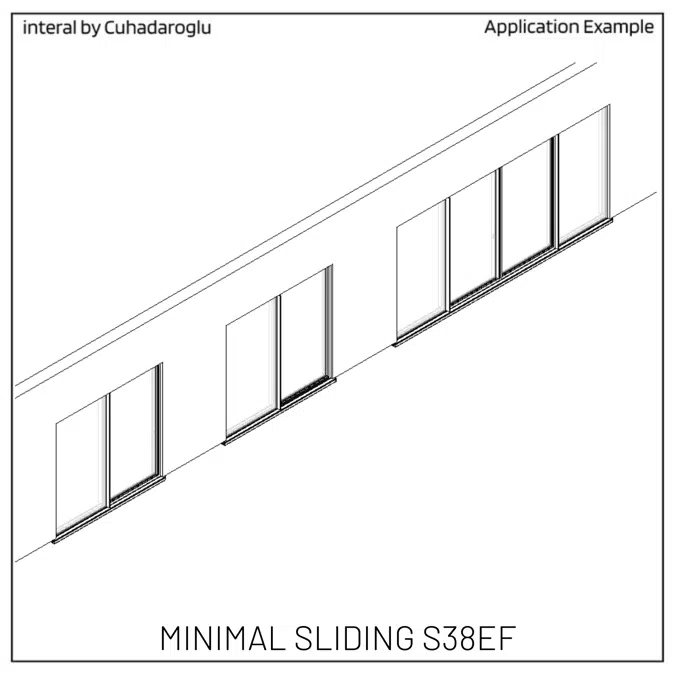 Minimal Sliding Door S38EF, Two-Openable-Sash