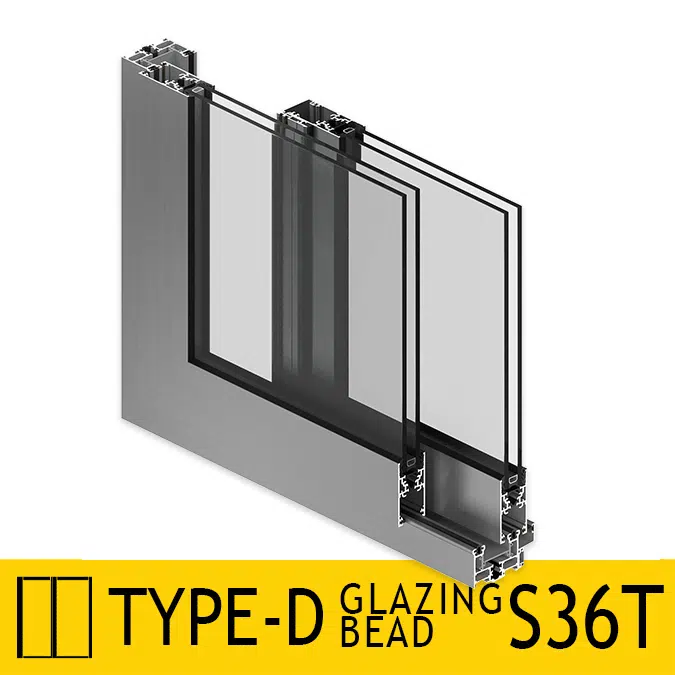 Sliding Door System S36T Type-D Sash w/ Glazing Bead