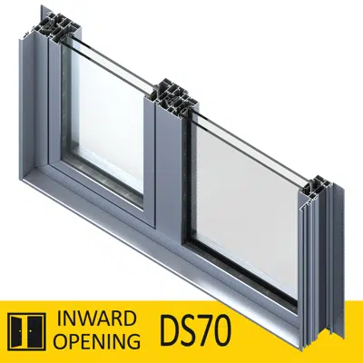 Window DS70, Inward Opening, Double Vent, Single Fixed图像