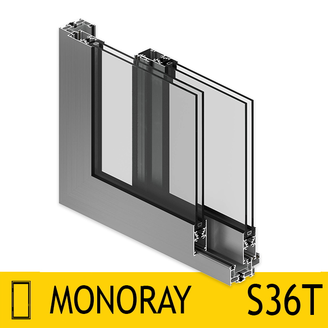 BIM 객체 - 무료로 다운로드하세요! Sliding Door System S36T Monoray | BIMobject