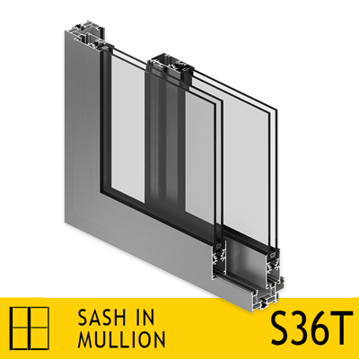 Image for Sliding Door System S36T Type-D Sash in Mullion