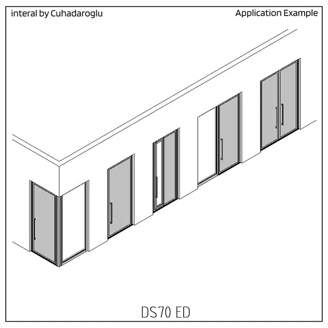 Door DS70 ED, Corner, Inw.Opening, Entrance Door 