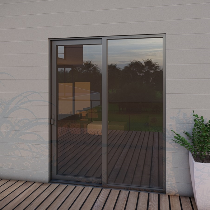 BIM objects - Free download! Sliding Door System S36T Inside Fixed ...