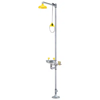 Image for Combination Shower: Galvanized Pipe 30 gpm Shower, 2.4 gpm Eyewash/Facewash Emergency Safety Shower