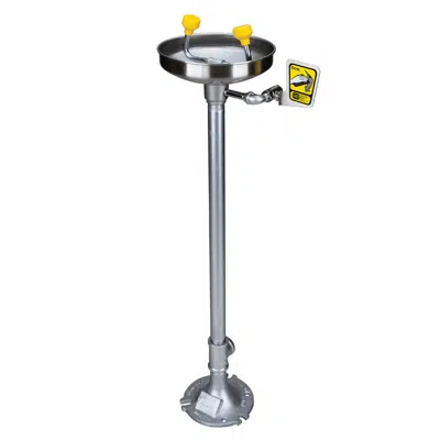 изображение для Pedestal Mount Eye/Facewash SS bowl, 2.4 gpm Acetal Eyewash Heads Pedestal Mounted