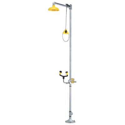 画像 Combination Shower: Galvanized Pipe 30 gpm Shower, 3.2 gpm Eyewash/Facewash Emergency Safety Shower