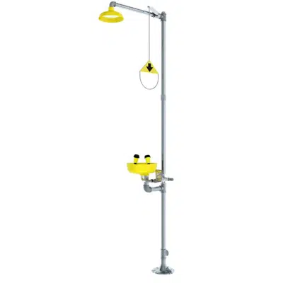 afbeelding voor Galvanized pipe 20 gpm shower, 3.2 gpm eyewash/facewash Combination Emergency Shower