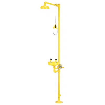 Зображення для Emergency Shower: Polyurethane Coated Corrosion Resistant 30 gpm Shower, 3.2 gpm Eyewash