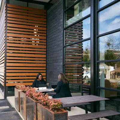 画像 Exterior Aluminum Open-Joint Soffit - Privacy Beam