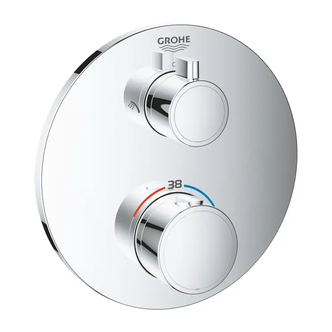 Grohtherm 2-way thermostatic shower mixer with diverter