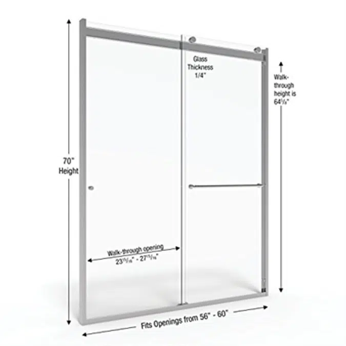 Basco 5500A Rotolo Semi-Frameless Sliding Shower Door