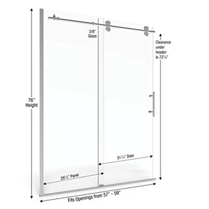 Basco VNXA-935 Vinesse Lux Frameless Shower Door