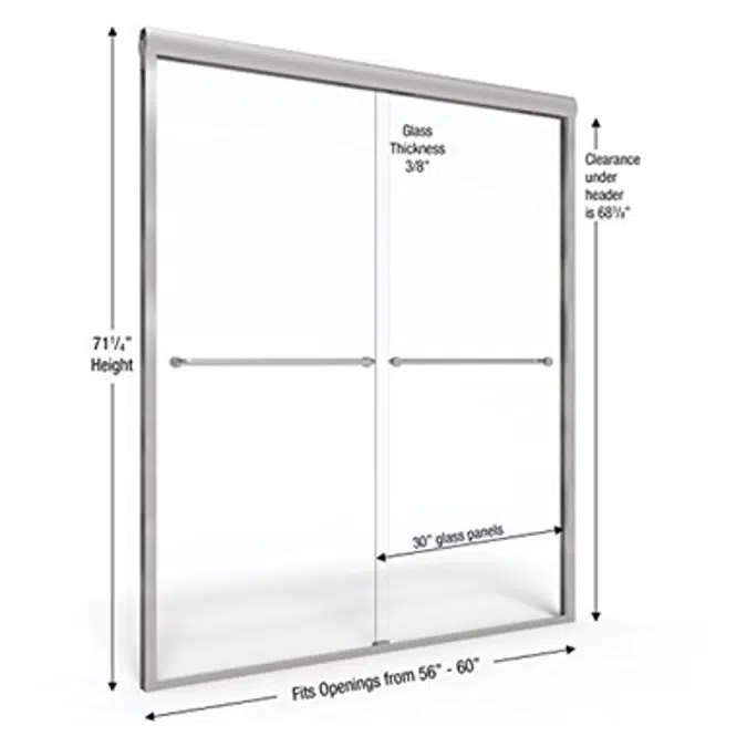 Basco 3850A Celesta Semi-Frameless Sliding Shower Door